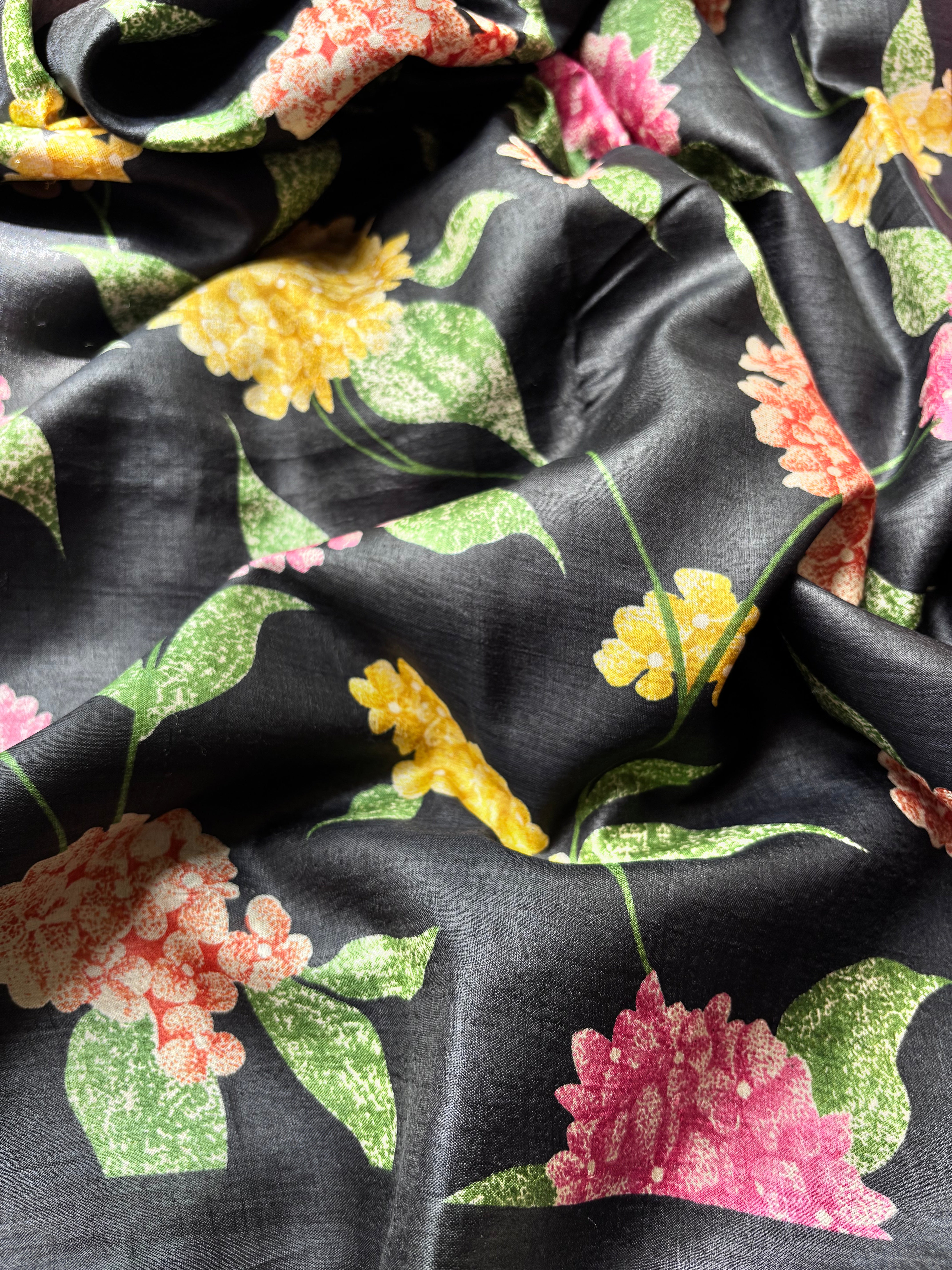 Black Tussar Saree